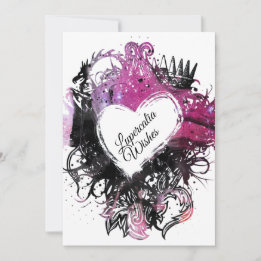 Bright Pink Marble Heart Lupercalia Valentine's Holiday Card