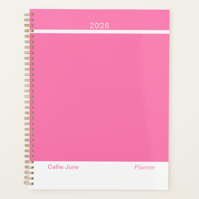 Bright Pink Minimalist Planner (Front)