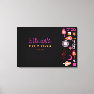 BRIGHT PINK MITZVAH Bat Bar Mitzvah Sign In Board