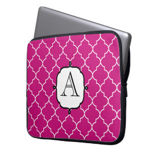 Bright Pink Monogram Laptop Sleeve