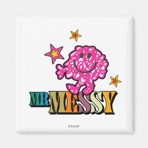 Bright Pink Mr. Messy Sparkling Stars Magnet