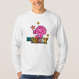 Bright Pink Mr. Messy Sparkling Stars T-Shirt