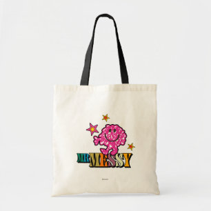 Bright Pink Mr. Messy Sparkling Stars Tote Bag