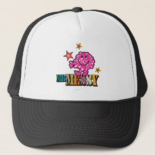Bright Pink Mr. Messy Sparkling Stars Trucker Hat