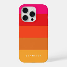 Bright Pink Orange Modern Sunset Gradient Stripes