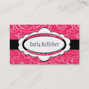 Bright Pink Paisley Business Cards