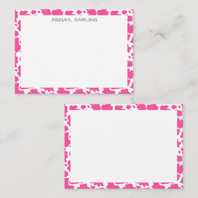 Bright Pink Pattern Modern Card (Front/Back)