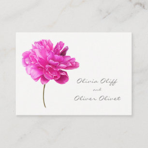 Bright Pink Peony Wedding Website QR Code Enclosure Card