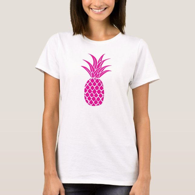 Bright Pink Pineapple Flowy Shirt (Front)