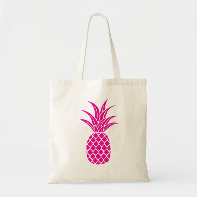 Bright Pink Pineapple Tote Bag (Front)