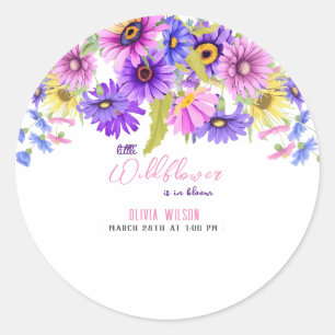 Bright pink purple wildflower is in bloom #1 classic round sticker