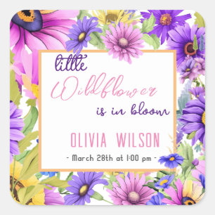 Bright pink purple wildflower is in bloom #2 square sticker