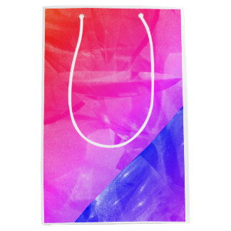Bright pink red blue abstract sharp design medium gift bag