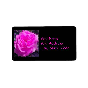 Bright Pink Rose Address Labels