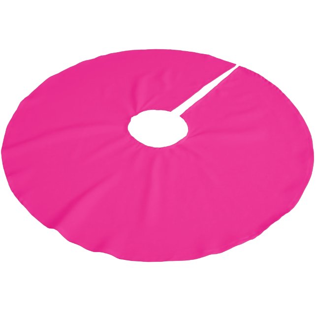 Bright Pink Rose hex code FF007F Brushed Polyester Tree Skirt (Angled)