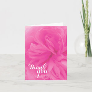 Bright pink rose thank you friend card