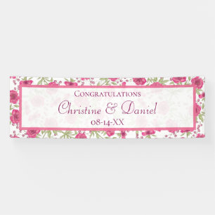 Bright Pink Rose Wedding Banner