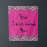 Bright Pink Silver Black Birthday Party Photobooth Tapestry<br><div class="desc">personalised backdrop for high school,  graduation college graduate 15th 18th,  glitter anniversary sweet 16 16th,  personalised 30th 21st 25th 35th,  bridal shower hen do night,  custom vow renewal her 1st,  daughter girl wife bachelorette weekend,  quinceanera 40th 50th 60th 70th,  35th 45th 55th wedding reception,  20th 80th photo booth prop</div>