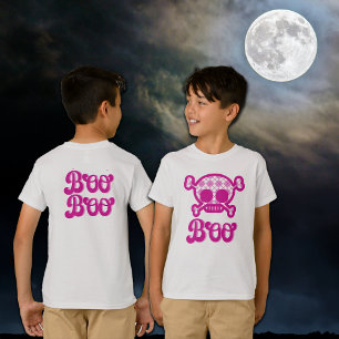 Bright Pink Skull Halloween  T-Shirt