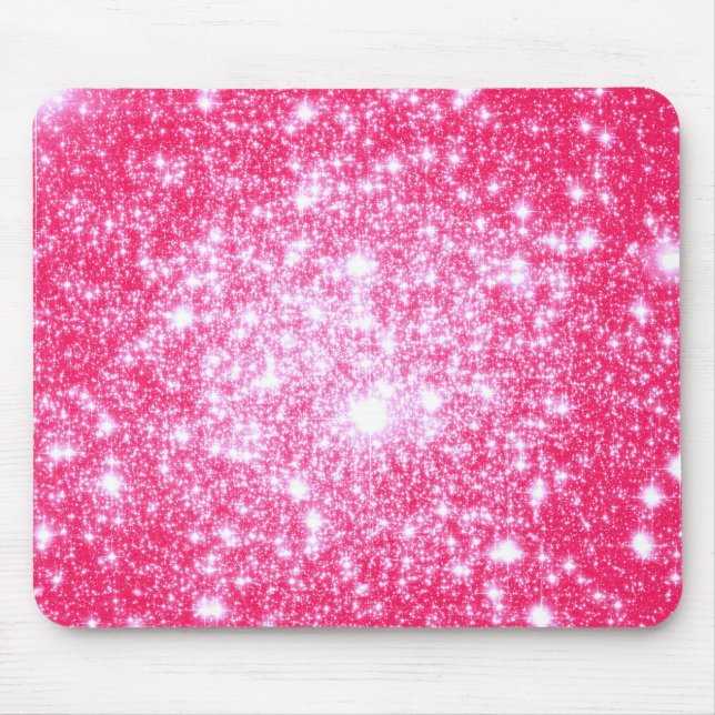 Bright Pink Stars Mouse Pad (Front)