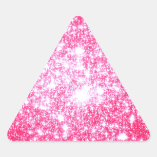 Bright Pink Stars Triangle Sticker