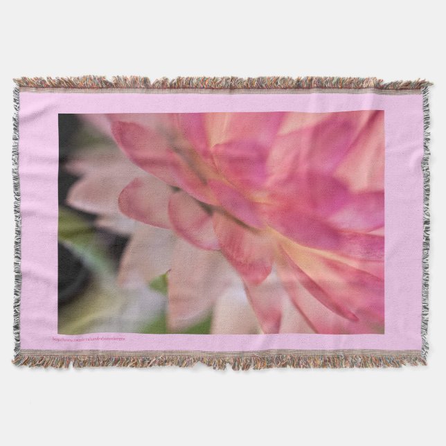 Bright Pink Strawflower Throw Blanket (Front)
