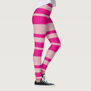 Bright Pink Stripe Leggings
