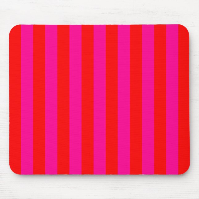 Bright Pink Stripes Mousepad (Front)