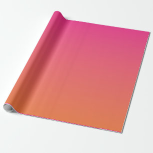 Bright Pink to Orange Gradient Solid Wrapping Paper
