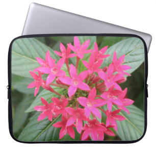 Bright Pink Tropical Flowers Laptop Bag
