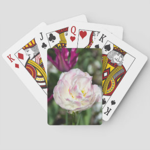 Bright pink tulips on a sunny day   playing cards