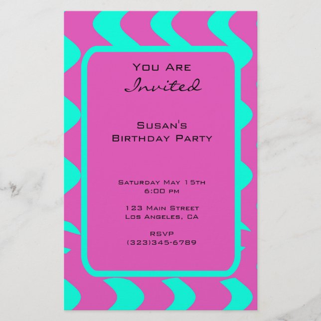 bright pink tuquoise party (Front)