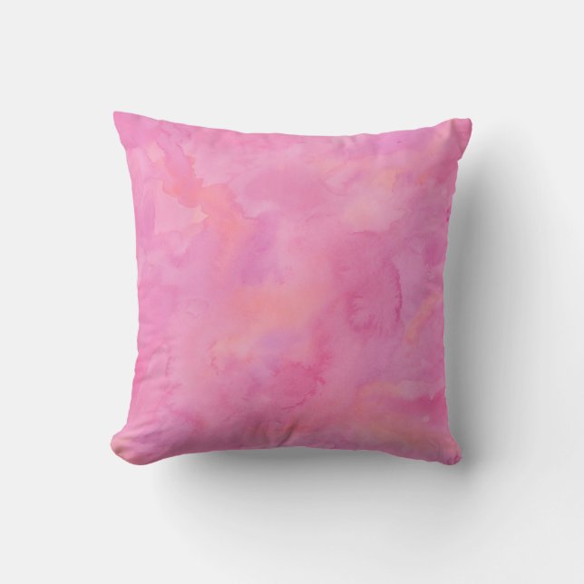 Bright Pink Watercolor Cushion (Front)