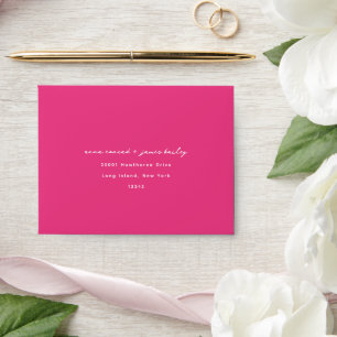 Bright Pink Wedding RSVP Envelope