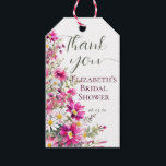 Bright Pink Wildflowers Floral Boho Bridal Shower Gift Tags<br><div class="desc">Botanical,  elegant,  and feminine design for a bridal shower with delicate watercolor wildflowers in bright magenta pink,  and white colours.</div>