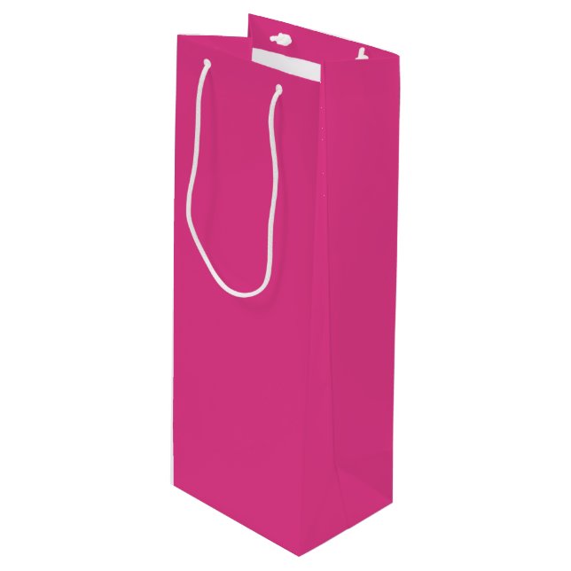 Bright Pink - Wine Gift Bag (Front Angled)
