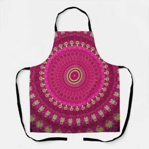 Bright Pink with Yellow Mandala Apron