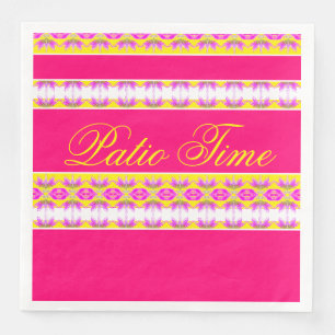 Bright Pink with Yellow Napkin
