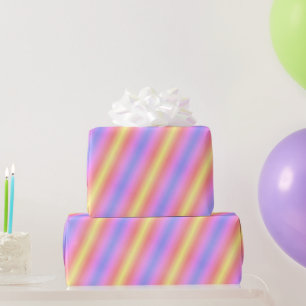 Bright Pink, Yellow & Purple Stripes Wrapping Paper