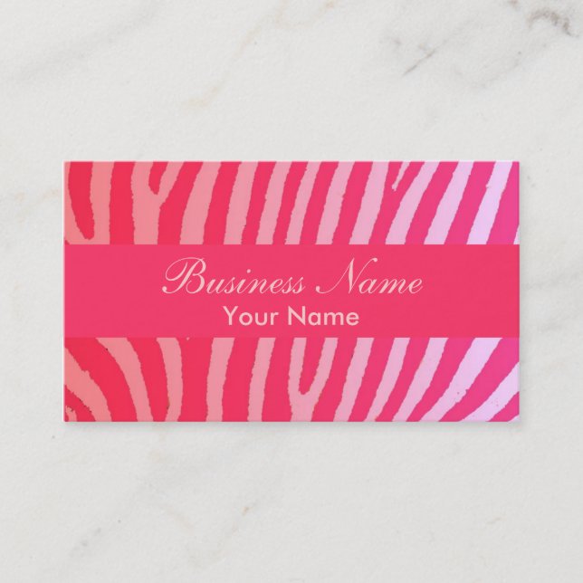 Bright pink zebra stripes custom cards (Front)