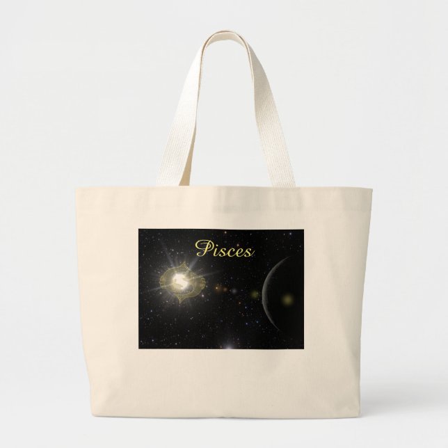 Bright Pisces Large Tote Bag (Front)