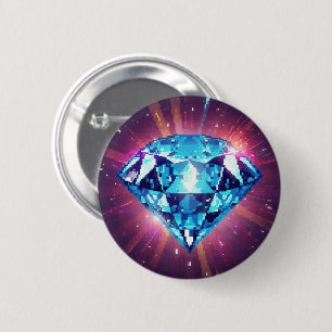 Bright Pixelated Diamond  6 Cm Round Badge