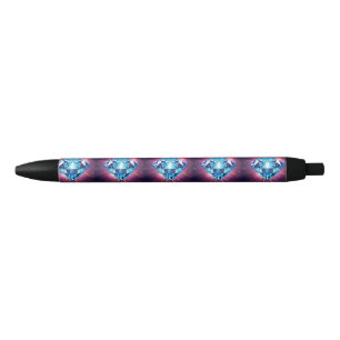 Bright Pixelated Diamond  Black Ink Pen