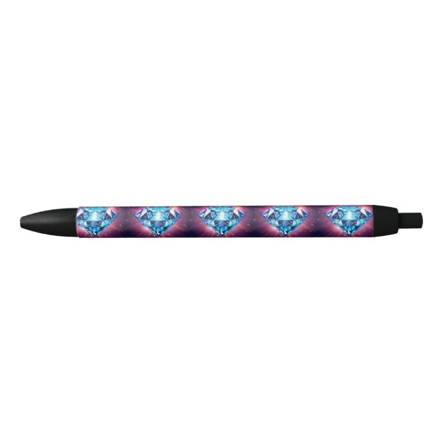 Bright Pixelated Diamond  Black Ink Pen (Front)