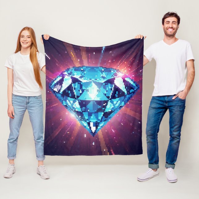 Bright Pixelated Diamond  Fleece Blanket (In Situ)