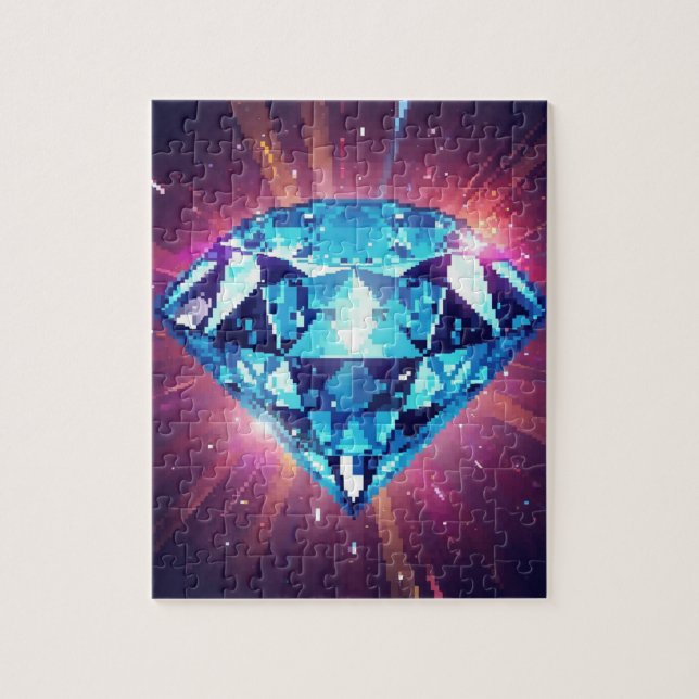 Bright Pixelated Diamond  Jigsaw Puzzle (Vertical)
