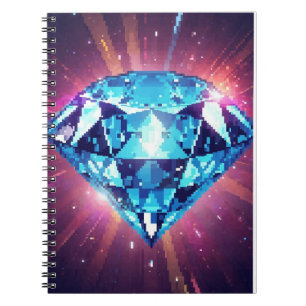 Bright Pixelated Diamond  Notebook