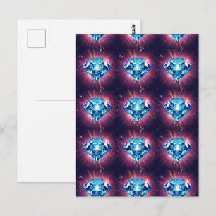 Bright Pixelated Diamond  Postcard