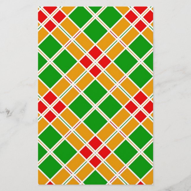 Bright Plaid Argyl green yellow pattern accessory (Front)