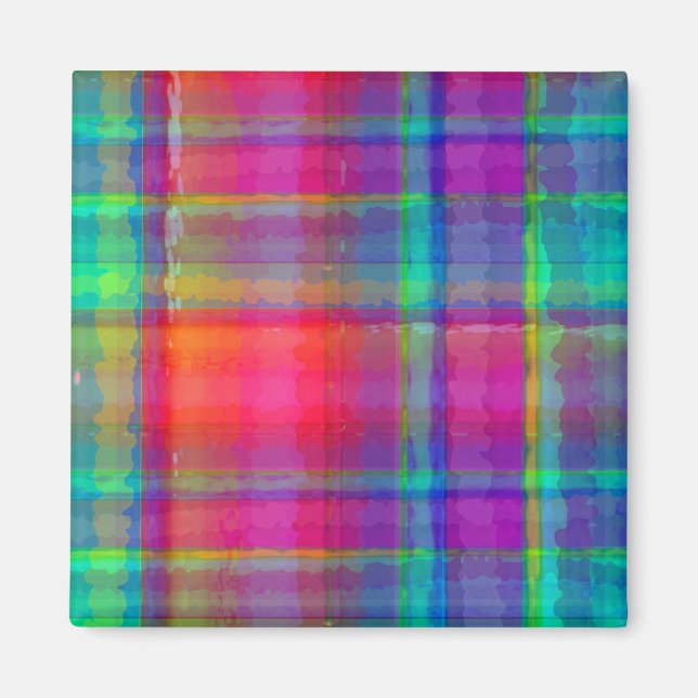 Bright Plaid Magnet (Front)